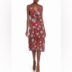 ASTR The Label - Tie Front Floral Midi Dress - Size S - As Seen on Sarah Hyland!